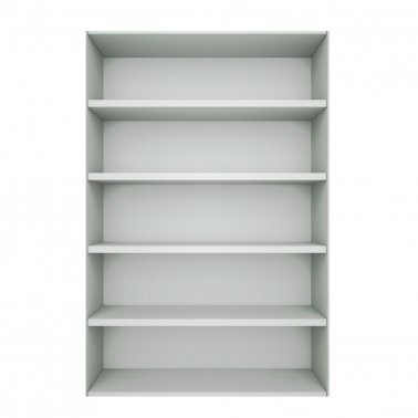 White Bookshelf, 35 x 77 in.